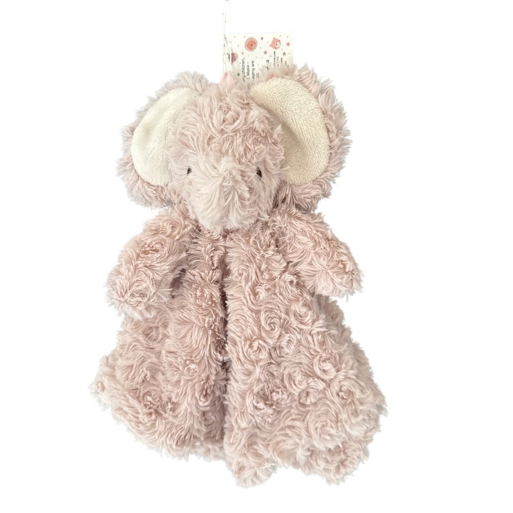 Oobles Baby Elephant Lovey infant Security Blanket Rosebud Plush NWT